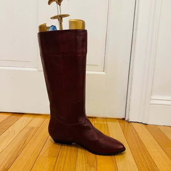 Vintage Etienne Aigner Burgundy Leather Oxblood Riding Boots Size 8.5 M - Picture 7 of 16